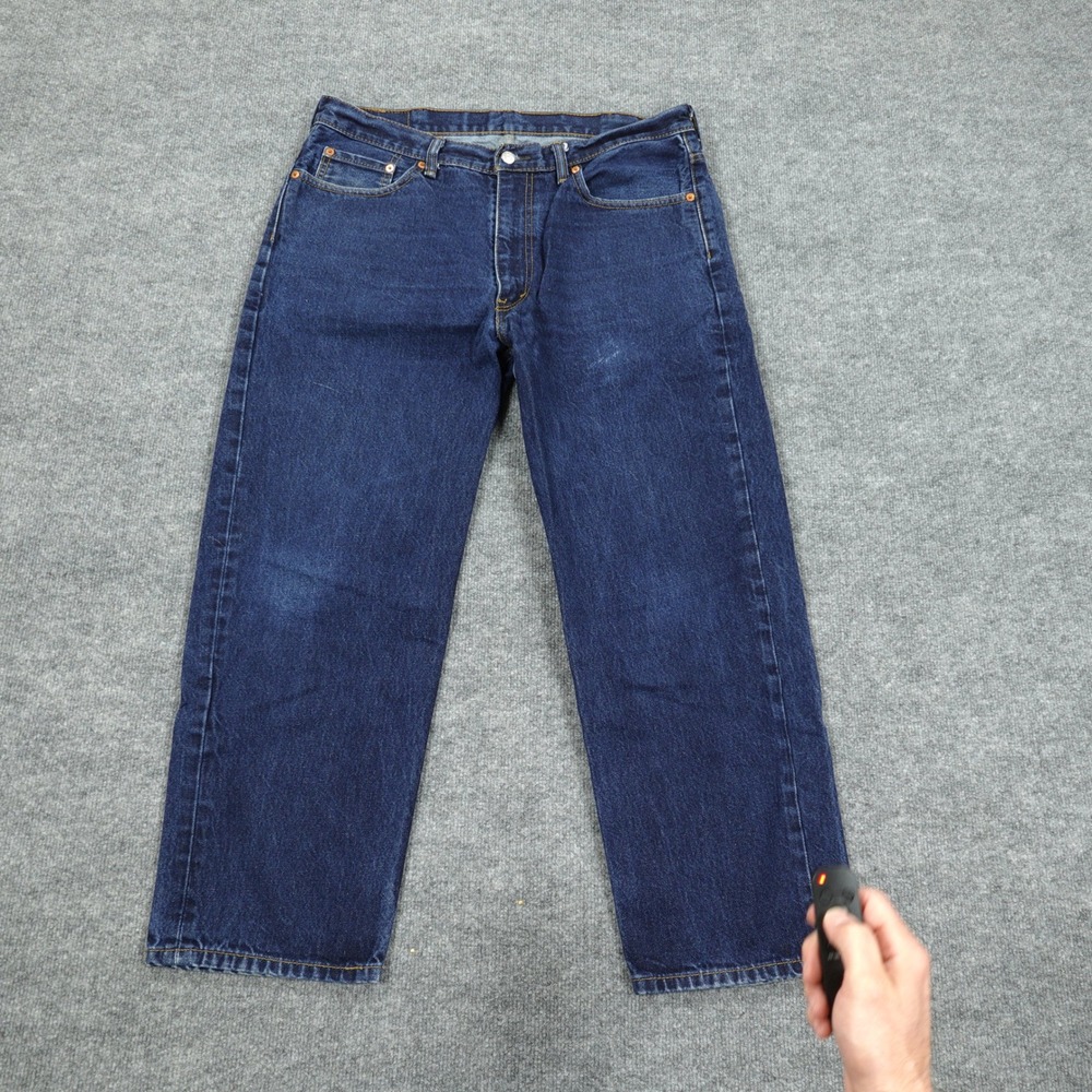 Levi's 550 Jeans Mens 38x29 Blue Relaxed Fit Tapered Leg Dark Wash Denim